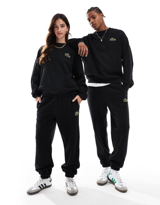 Lacoste Unisex – Svarta sweatpants i unisex-modell med logga