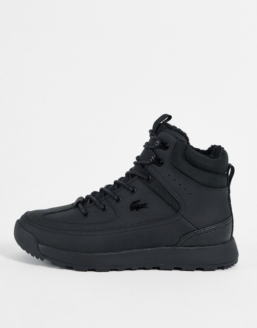 Lacoste urban breaker high top sneakers in black