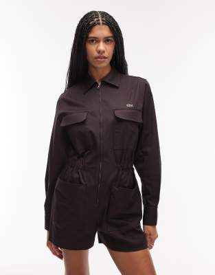 Lacoste - Utility-Playsuit in Braun-Brown