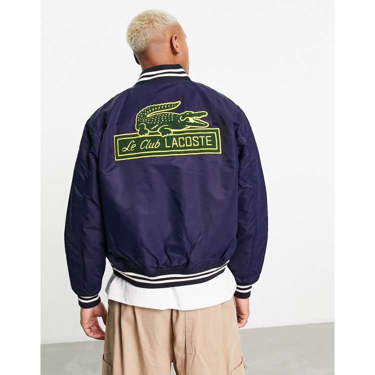 Lacoste varsity jacket in with and back | ASOS