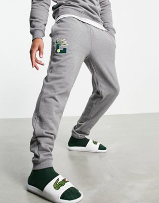 Lacoste varsity joggers in grey Exclusive at ASOS