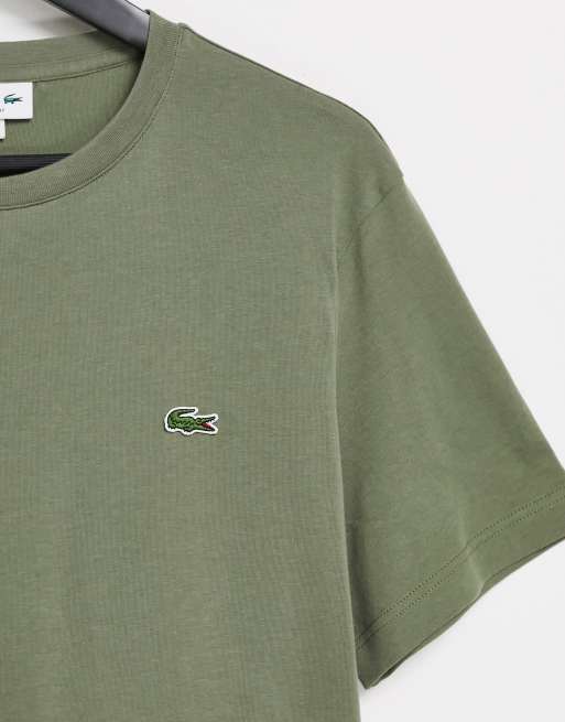 Lacoste vertical panel t shirt in khaki