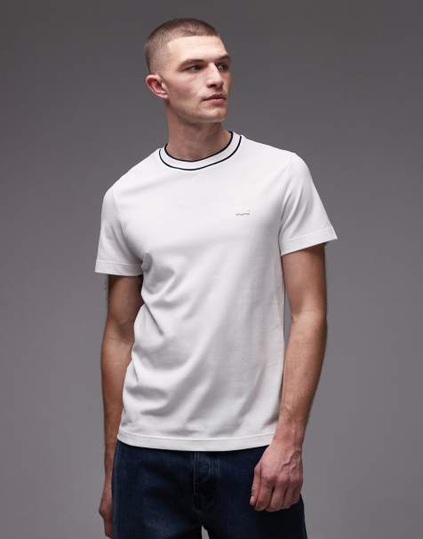 Lacoste – Vit, avslappnad t-shirt med logga ton-i-ton - view 1