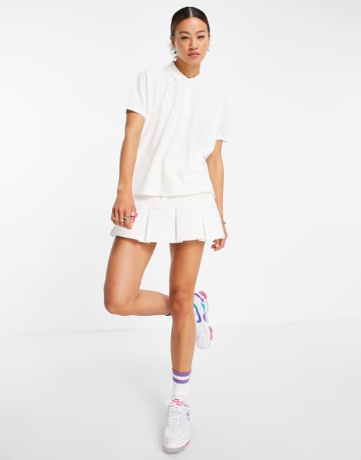 Lacoste – Vit pikétröja i oversize