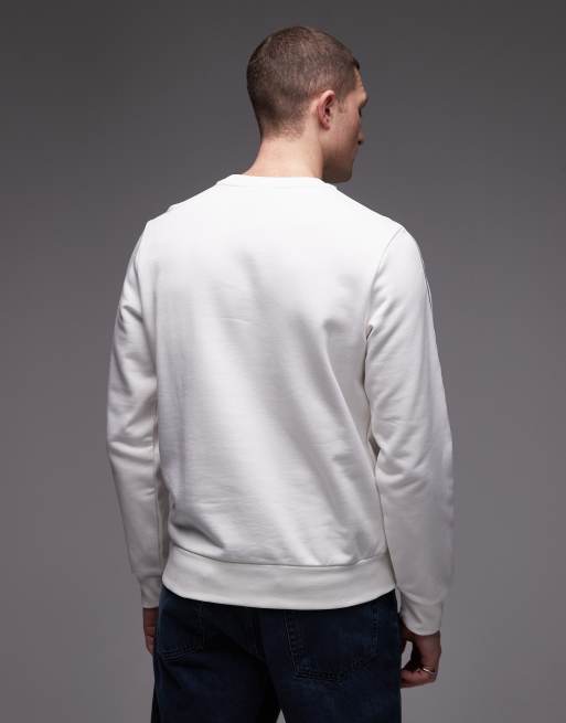 Lacoste – Vit sweatshirt med rund halsringning och tejpad logga, 3 av 5