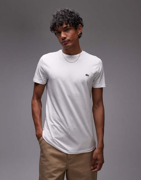 Lacoste – Vit t-shirt i pimabomull med logga - view 1