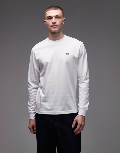 Lacoste – Vit t-shirt med långa ärmar och logga - view 1