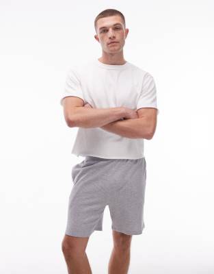 Lacoste Lacoste waffle loungewear shorts in grey