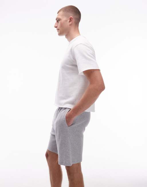 Lacoste waffle loungewear shorts in grey, 3 of 5