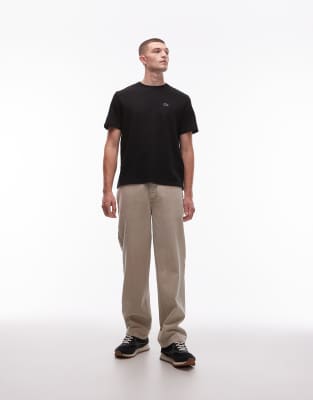 Lacoste Croc Crew-neck T-shirt Regular Fit In Black