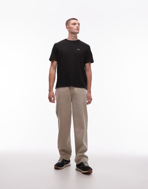 Lacoste waffle loungewear t-shirt in black, 2 of 5