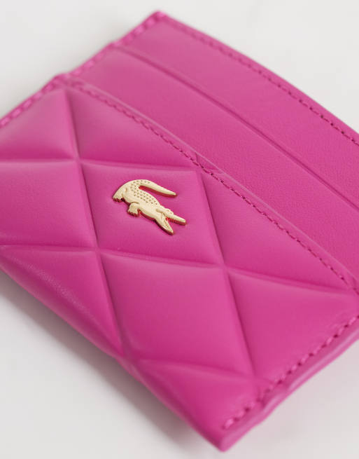 Lacoste wallet and gold tennis keyring gift set in purple , 2 of 3
