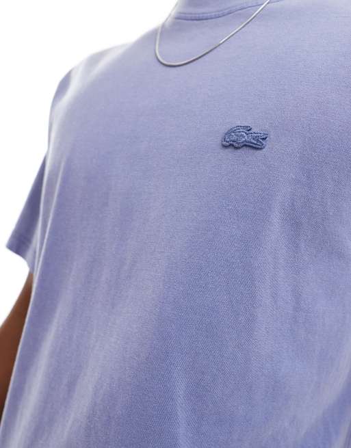 Lacoste washed short sleeve t-shirt with tonal logo ASOS