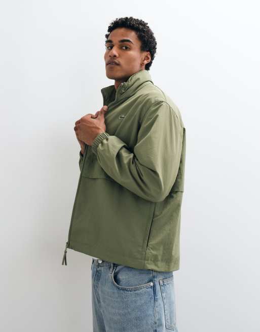 Lacoste water repellent windbreaker jacket in khaki, 4 of 5