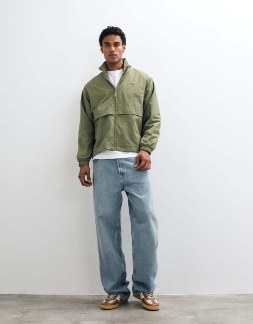 Lacoste water repellent windbreaker jacket in khaki, 5 of 5