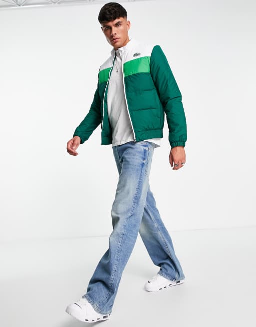 Lacoste quilted shop jacket green