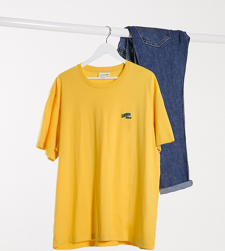 Lacoste - Wave - Katoenen T-shirt met tekstlogo in geel