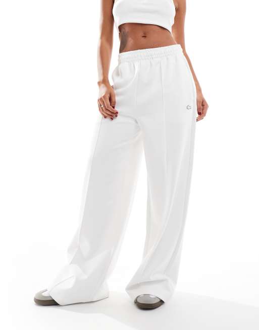 Lacoste wide leg jogger in white ASOS