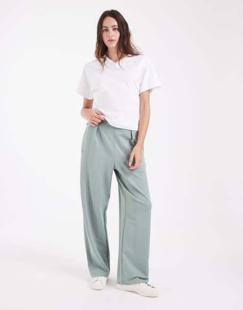 Lacoste wide leg lounge pants in sage - view 1