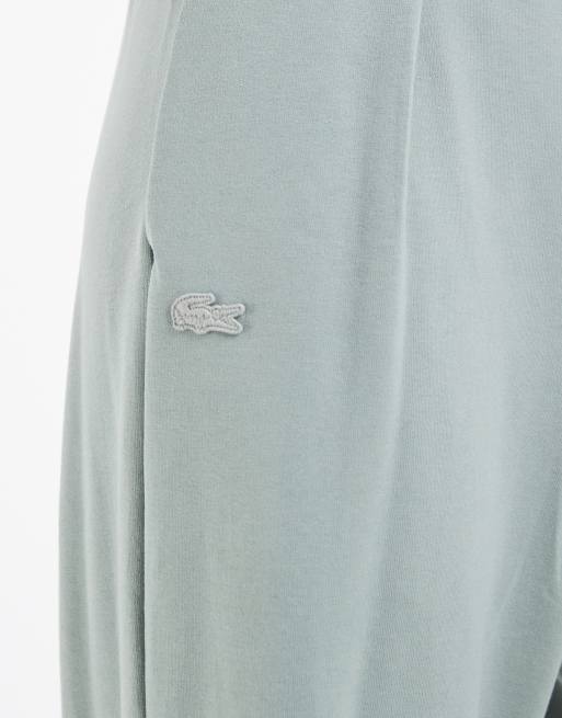 Lacoste wide leg lounge pants in sage , 4 of 5