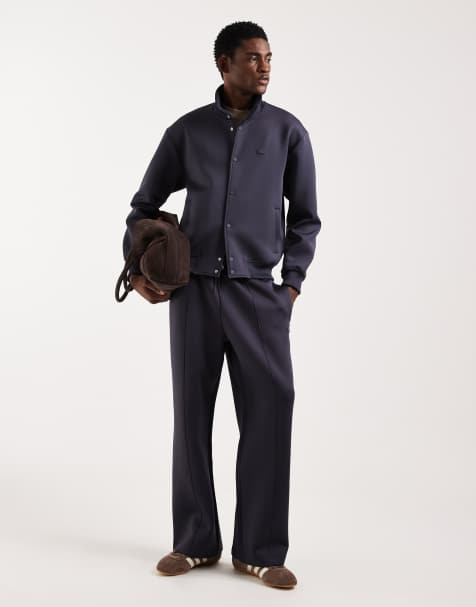 Lacoste wide leg trackies in grey - view 1