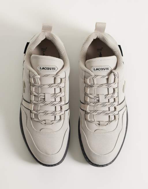 Lacoste winter t-clip cordura trainer in grey and black, 2 of 5