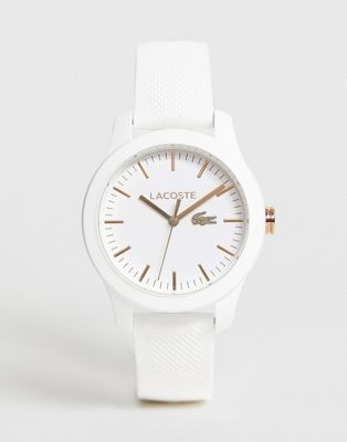 Lacoste womens silicone watch in white 