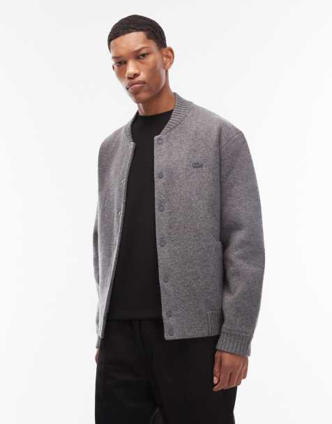Lacoste wool bomber jacket in grey - view 1