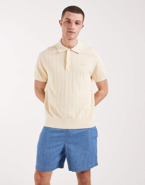Lacoste woven chambray shorts in light blue
