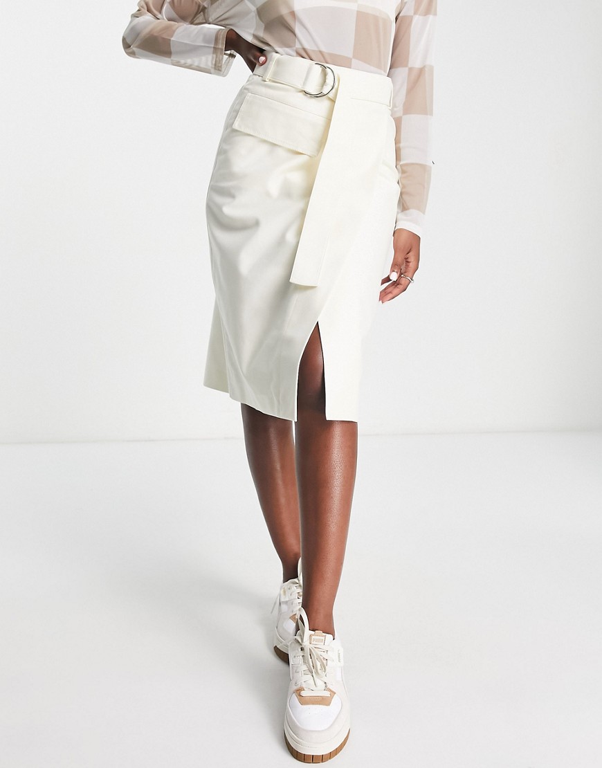 Lacoste wrap over skirt in cream-White