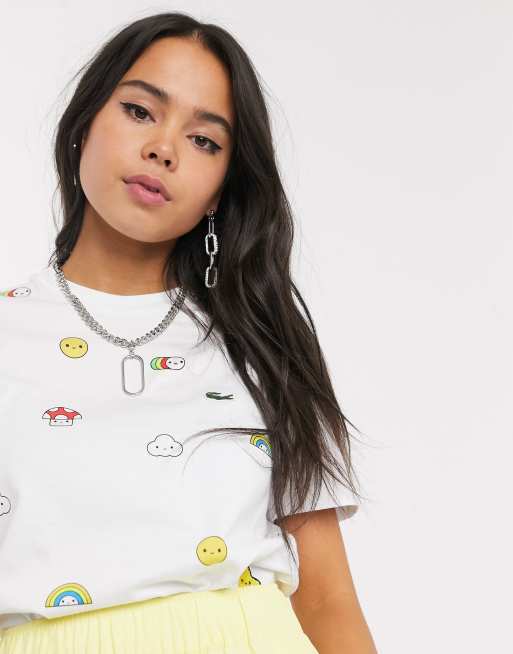 Lacoste x Friends with you t shirt in white