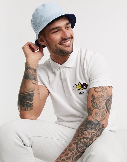 Lacoste X FriendsWithYou pique polo in white