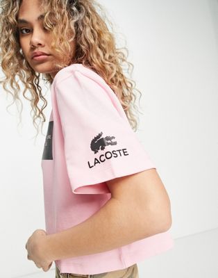 Lacoste x Minecraft graphic t-shirt in pink