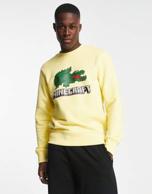 Lacoste X Minecraft Logo Sweatshirt In Yellow