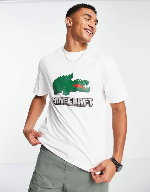 T-shirt LACOSTE X MINECRAFT, Relaxed fit Lacoste, White