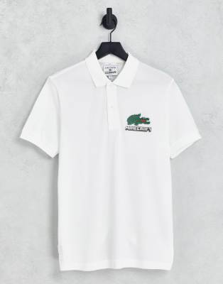 Lacoste x Minecraft polo shirt in white