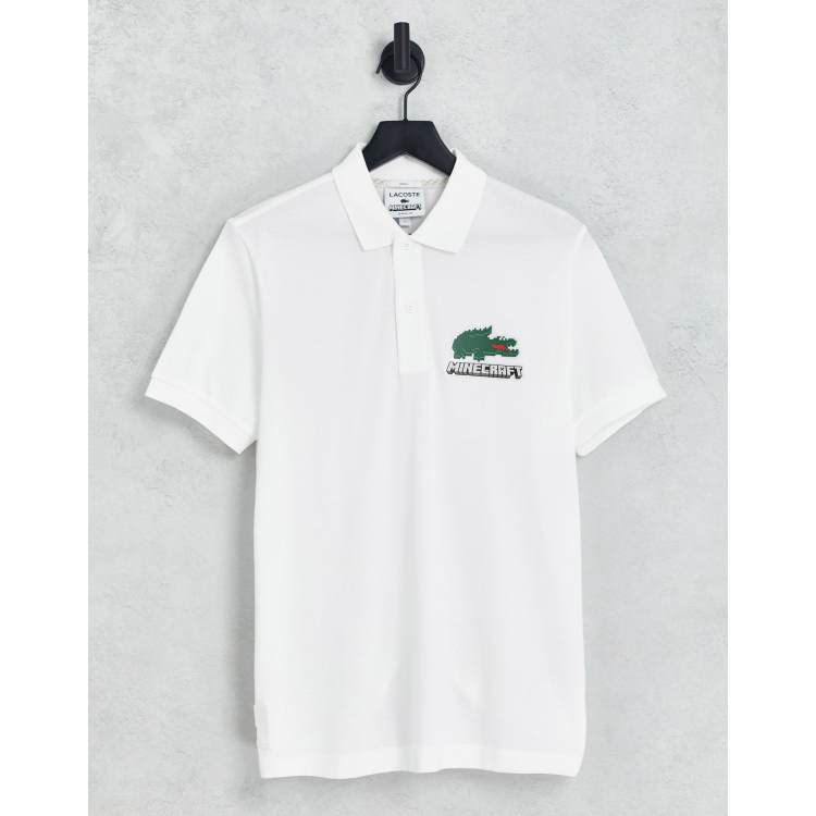 Lacoste x Minecraft graphic crop top with long sleeve in white