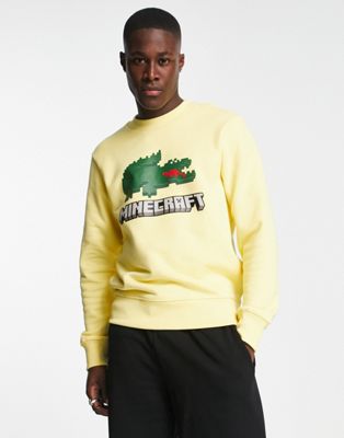 Lacoste x Minecraft logo sweatshirt in yellow - ASOS Price Checker