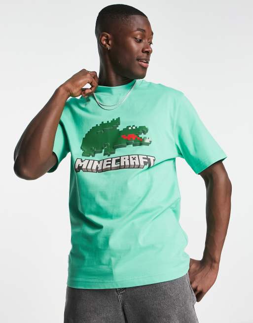 Lacoste x Minecraft – T-Shirt in Grün mit Logo