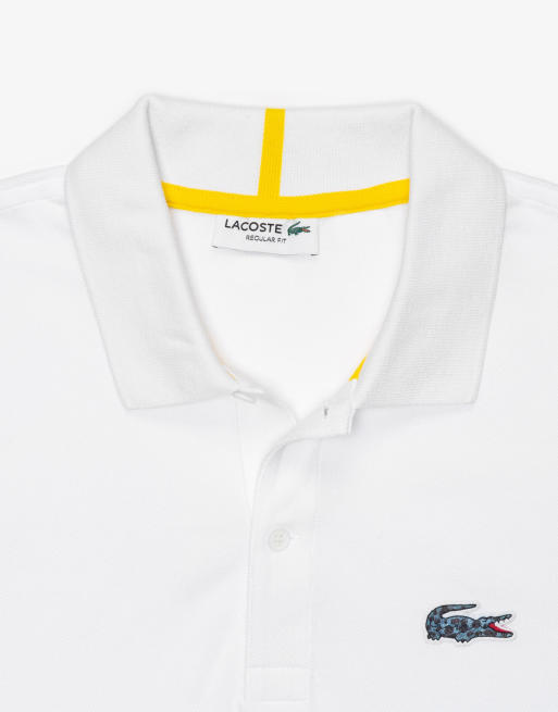 Lacoste x National Geographic - Hvid polo med krokodillelogo i frøprint, 4 af 4