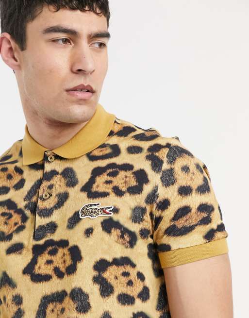 Lacoste leopard shop print polo