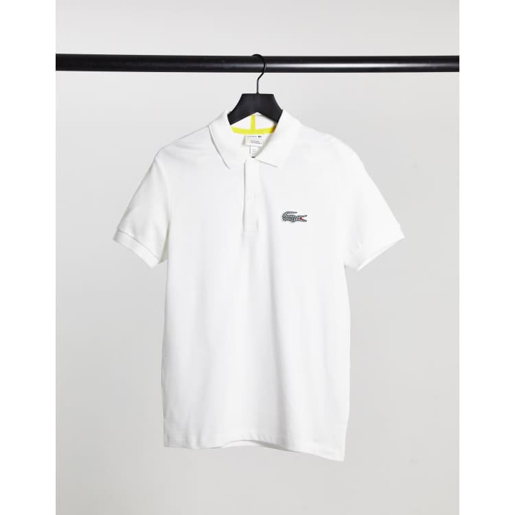 Polo lacoste 2024 crocodile blanc