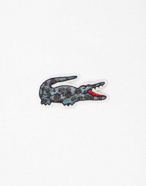 Lacoste x National Geographic - Polo met krokodillenlogo in wit, 3 van 4