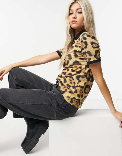 Lacoste x National Geographic polo shirt in leopard print