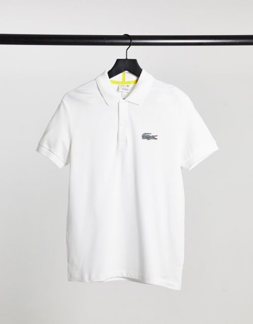 Lacoste x National Geographic zebra croc logo in white ASOS