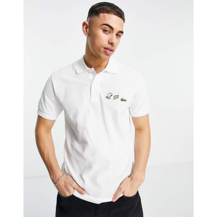 sammensnøret Låne fyrværkeri Lacoste x Peanuts polo in white | ASOS