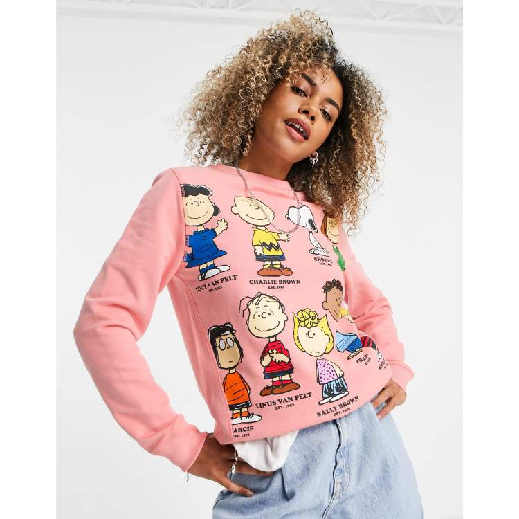 Lacoste x Peanuts – Pullover in Rosa mit Figuren-Print ASOS