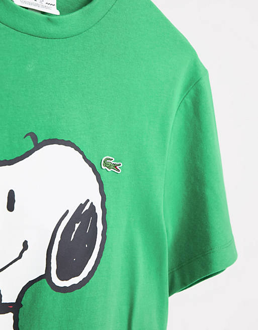 Lacoste x Peanuts snoopy t-shirt in green | ASOS