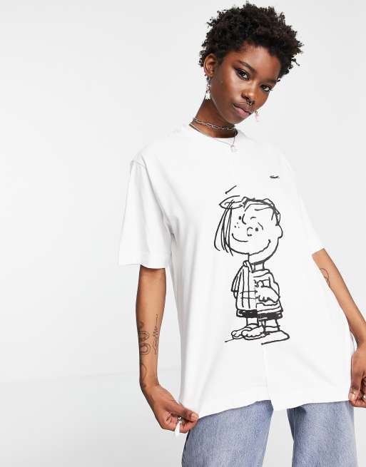 foretrækkes Kompatibel med tyve Lacoste x Peanuts spliced character t-shirt in white | ASOS