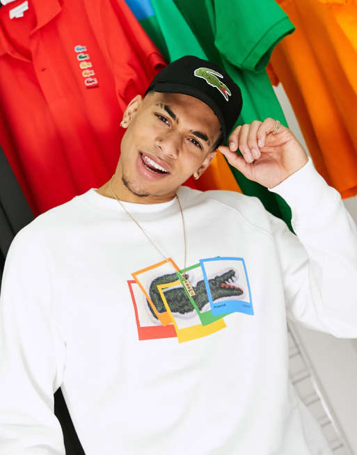 Lacoste x Polaroid sweat in white | ASOS